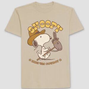 Men's Peanuts Snoopy Cowboy Roundneck T-Shirt - Tan